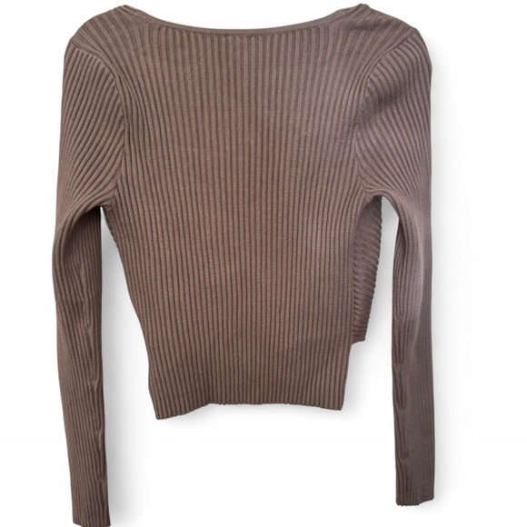 Abercrombie & Fitch Brown Ribbed Crop Top - Picture 4 of 11